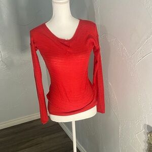 Mossimo Supply Co. Red V-Neck Blouse